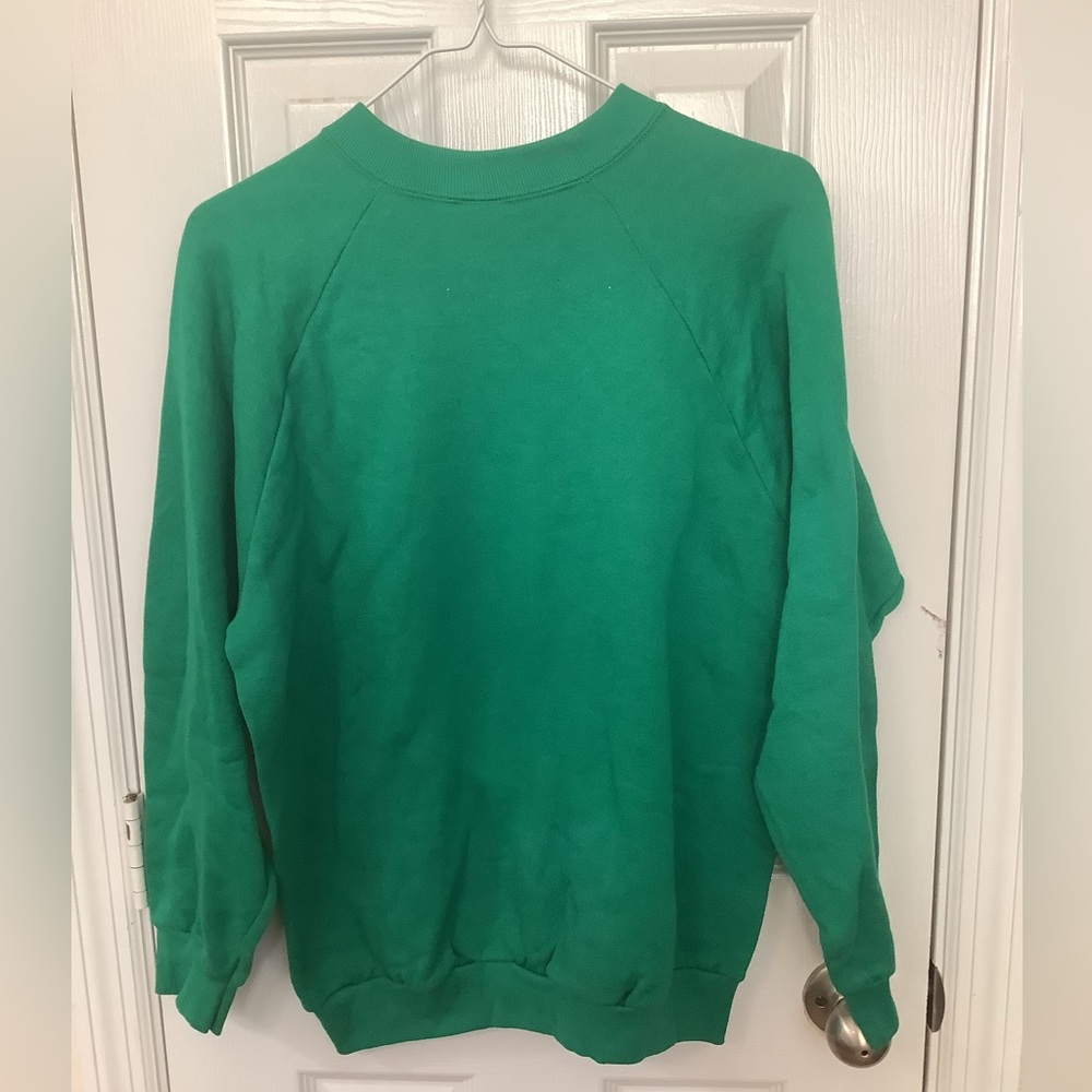 Vintage Handmade Medium Christmas Green Sweatshirt - Picture 5 of 7